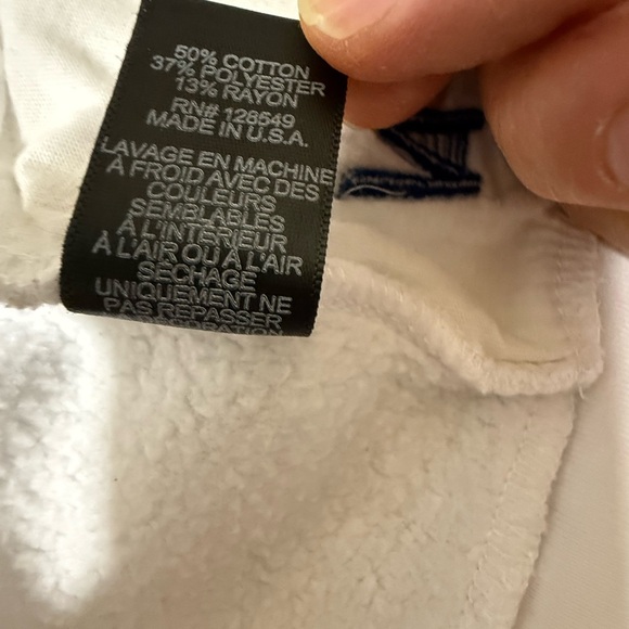 Aviator Nation White Hoodie with 5 stripes and gold zippers - Picture 6 of 6